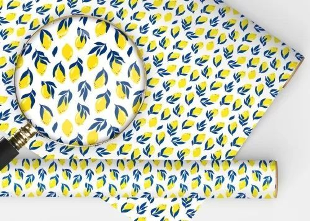 Бумага упаковочная 70*100см "Яркие лимончики"