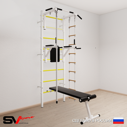 Шведская стенка Sv Sport усиленная 685 (Турник стандарт/Брусья/Скамья/Канат/Лестница)