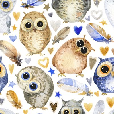 Совы на белом