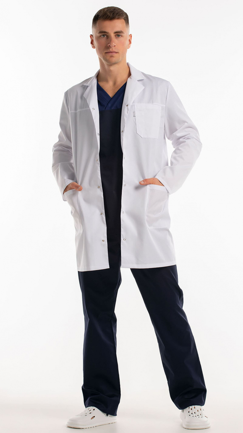 Халат медицинский Максим CVC на кнопках