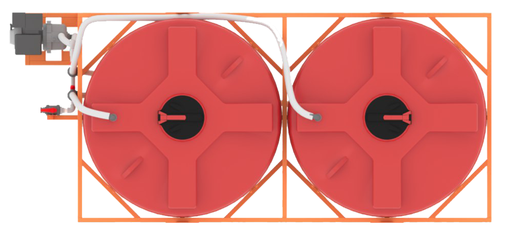 Кассета с системой гидроперемешивания 2*4500 л Политим 9000 л.(4900x2190x2270см;красный) - арт.560827