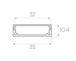 Профиль накладной алюминиевый LC-LP-1035-2 Anod