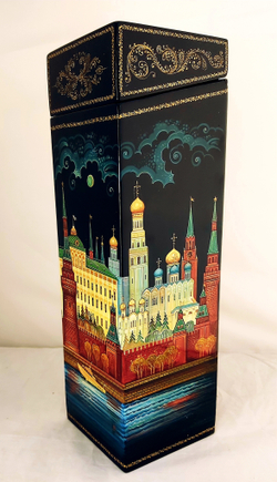 Футляр подарочный для бутылки "Москва Златоглавая" (Ручная роспись Палех)