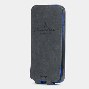 Чехол для iPhone 15 Pro Max из кожи сафьяно, ярко синего цвета