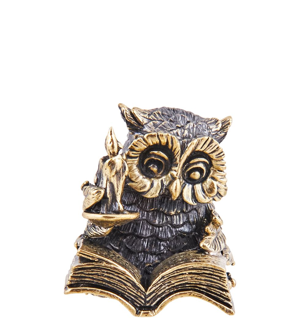 Народные промыслы AM-3709 Фигурка «Сова Читатель» (латунь)