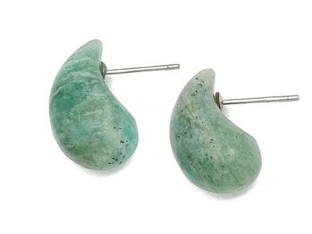 Серьги-гвоздики "Капли" 19,5мм, амазонит