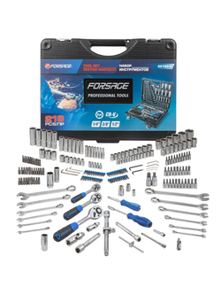 Набор инструментов 218пр. 1/4'',3/8'',1/2''(6гр.)(4-32мм) Forsage F-42182-5