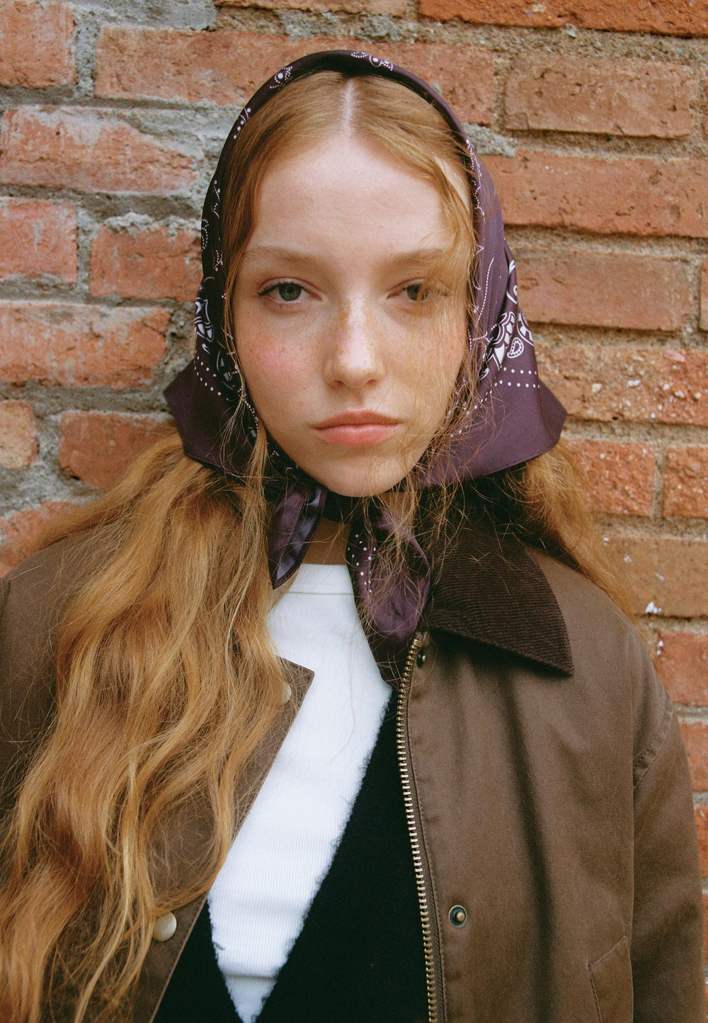 STRADIVARIUS Платок с принтом, бургунди