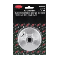 Съемник масляного фильтра ''крышка''76мм х 12гр, в блистере RockForce##Rock FORCE RF-10687612