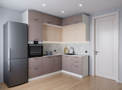 Кухонный гарнитур угловой Латте 2200х1700 столешница.26мм