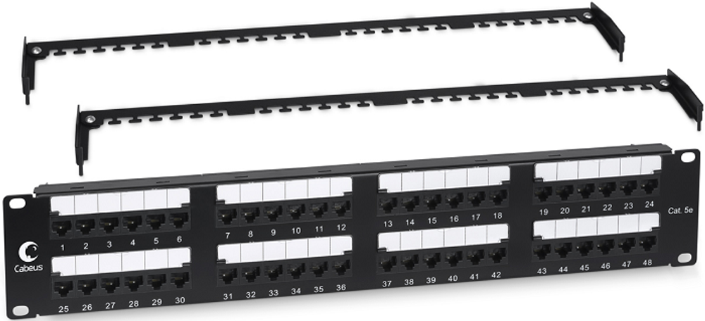 Патч-панель  Cabeus PL2-48-Cat.5e-Dual