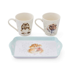 Royal Worcester Wrendale Designs Набор из 2 кружек 180 мл с подносом для диетических стартов