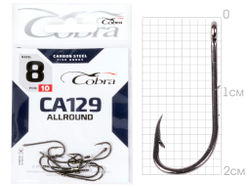 Крючки Cobra Allround BAITHOLDER сер. CA129 разм. 008 10шт.