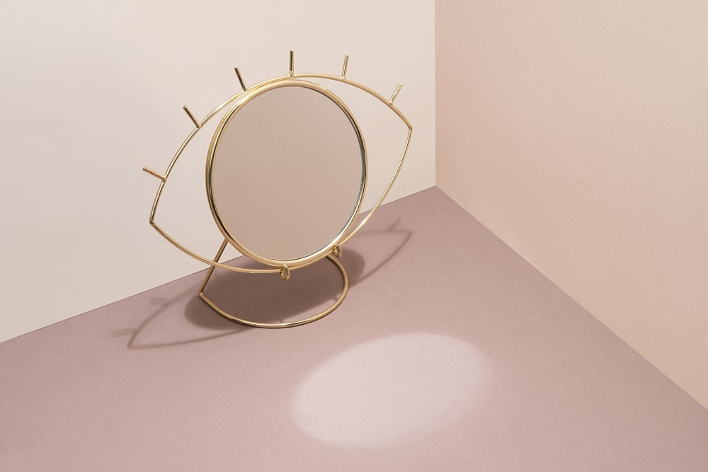 Зеркало настольное cyclops, золотое