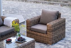 "Палермо" лаунж-зона из искусственного ротанга, цвет соломенный