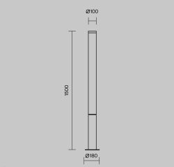 Светильник столбик ландшафтный 50вт 100x100x1500мм