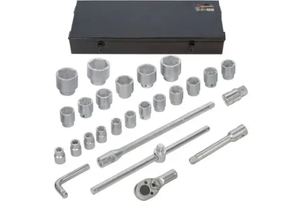 Набор торцевых головок RF-68263-5: 3/4"DR 6-гранных 17-50мм 1"DR 55-60мм 26пр. ROCKFORCE