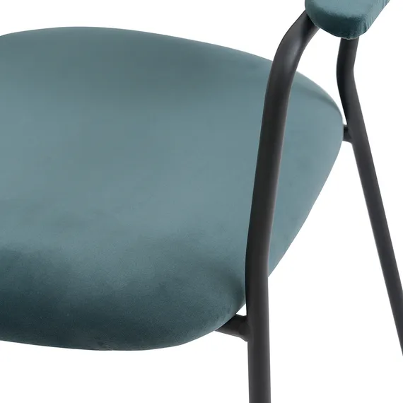 Стул Eirill Arms зеленый велюр с черными ножками