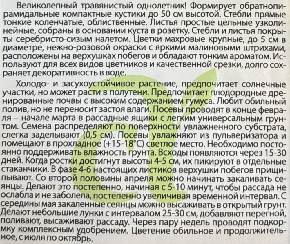 Гвоздика Садовая Бенгальская 0,1 г СМЦ-558