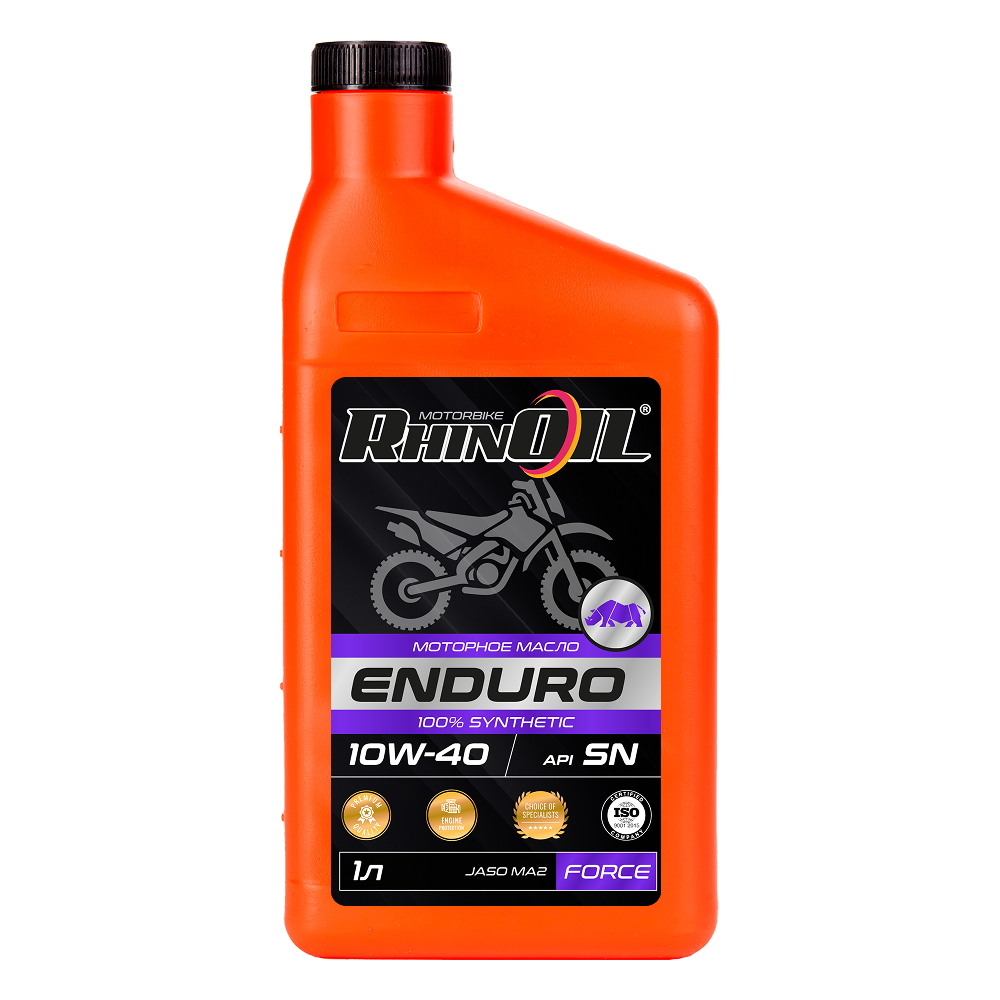 Масло моторное синтетическое RhinOil ENDURO SAE 4T 10w40 API SN/SM/SL/SJ/SH, 1л
