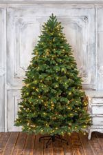 Ель с встроенной гирляндой «Парижанка» (Литая+пвх) 150 см / 1,5 м