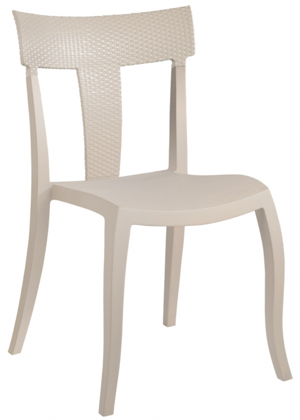 Стул пластиковый Papatya Toro-S Rattan, песочный