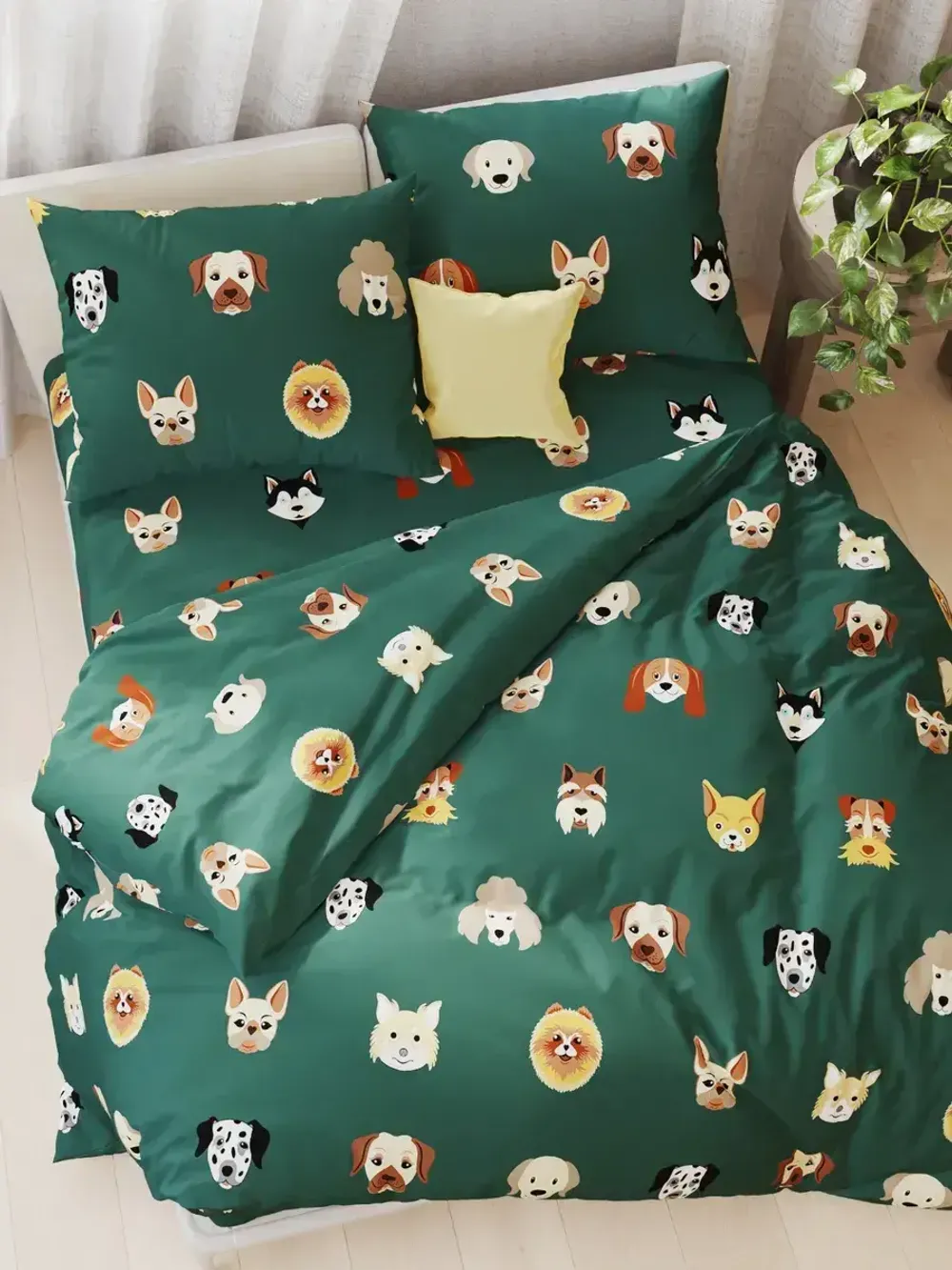 Наволочка комплект 2шт перкаль Сказка "Dogs " 40х40 см на молнии