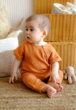 Рубашка муслиновая "Корица" 0+