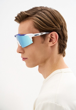 Спортивные очки с диоптриями 100% Speedcraft SL / Matte White Metallic Blue / HiPER Blue Multilayer Mirror Lens