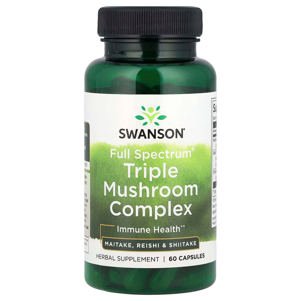 Swanson, Full Spectrum® комплекс из трех грибов, 60 капсул
