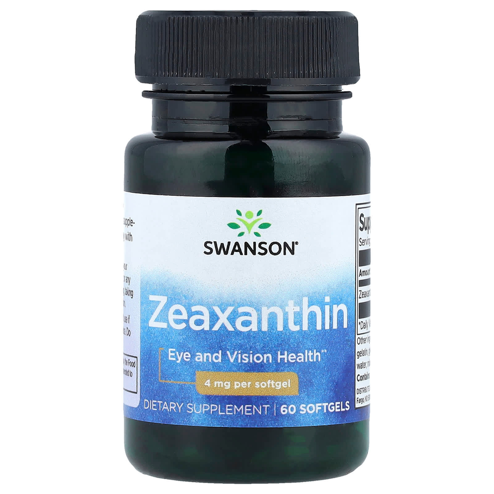 Swanson Vitamins, Зеаксантин, 4 мг, 60 мягких таблеток