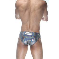 Мужские трусы слипы серебристые блестящие Don Moris DM102104