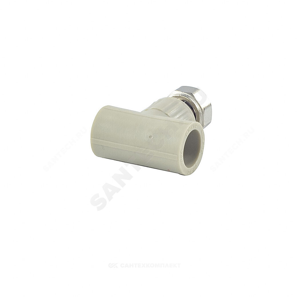 Тройник PP-R комбинированный серый Дн 20х3/4" с накидной гайкой VALFEX 10140120Г