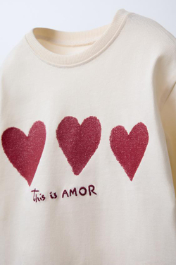 ZARA ФУТБОЛКА С ПРИНТОМ, ЭКРЮ