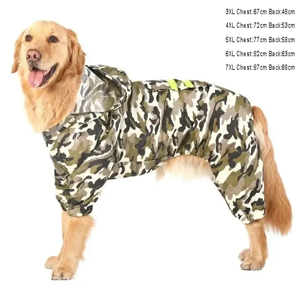 Дождевик для крупных пород собак «KOMFORT», принт хаки, р 5XL