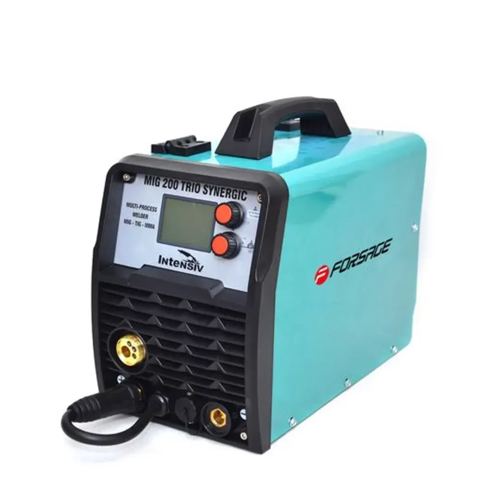 Сварочный аппарат MIG, MMA, TIG (220V, 5.8кВт,10-230А, электрод 1,6-4мм, проволока 0.8-1мм, к-т мощности 0.98, раб. цикл 60%, цифр. табло) Forsage F-MIG200 SYNERGY