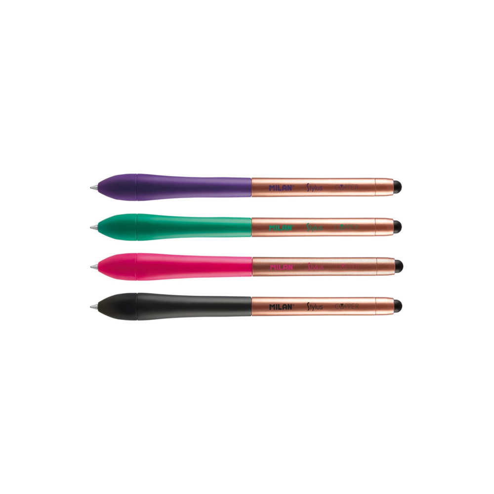 Ручка Milan STYLUS Copper 1.0 синяя, поворотный механизм, стилус, цвет ассорти