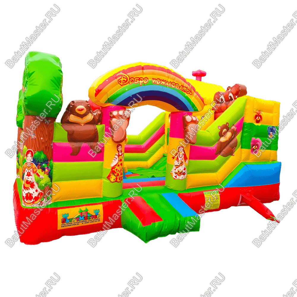 Коммерческий надувной батут "В гостях у Маши", 6х4х3