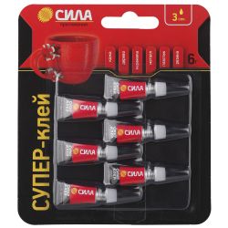 Супер-клей СИЛА SBL1-6 СВЕРХПРОЧНЫЙ 1 г х 6 шт. | Сила
