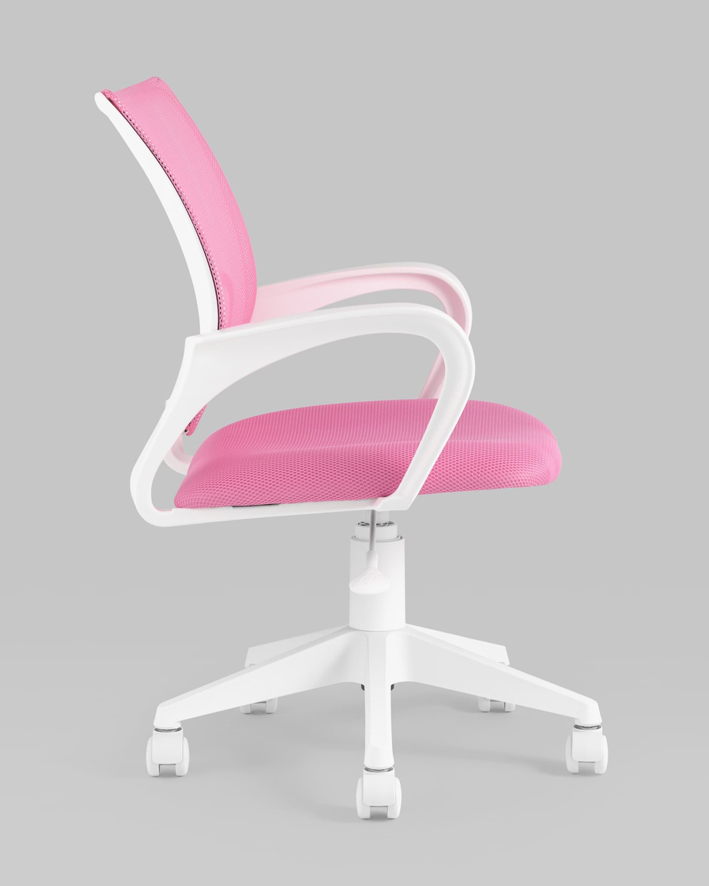 Кресло офисное TopChairs ST-BASIC-W розовый крестовина пластик белый