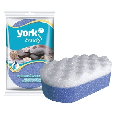 Губка для тела массажная Овал 14,5х9,5х5см YORK