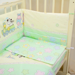 Комплект в кроватку 6-ти предметный "Паровозик звездочка зеленый"