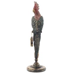 GAEM Фигурка декоративная с часами "Попугай", L13 W13 H46 см