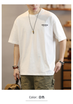 Футболка с круглым воротом и короткими рукавами для мужчин с принтом