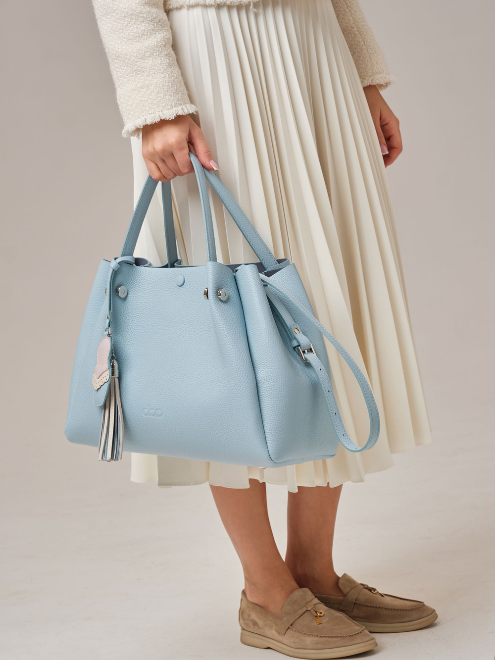 Кожаная сумка Vasilisa DBR 31210 светло-голубой