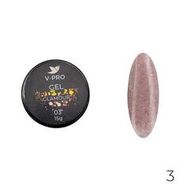 03Гель UV моделирующий V-PRO Glamour 15g со светоотраж.частичками