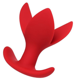 Красная силиконовая расширяющая анальная пробка Flower - 9 см.