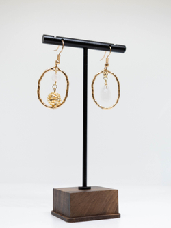 Серьги с розовым кварцем