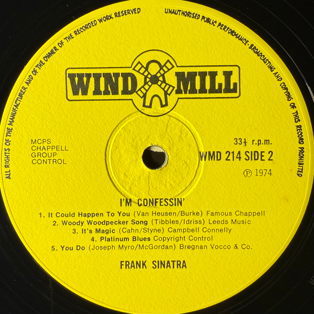 Frank Sinatra ‎– I'm Confessin (Англия 1974г.)