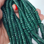 Бусины шайбы, рондель, зеленый, лэмпворк, стекло, р-р 6мм, цена за набор 10 шт